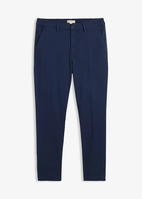 Regular Fit Chinohose mit Thermo-Flanellfutter, Tapered in blau von vorne - bonprix
