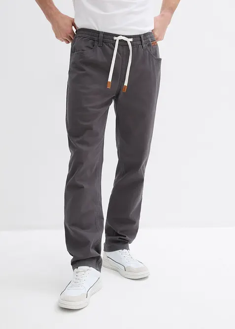 Regular Fit Stretch-Schlupfhose, Straight in grau von vorne - bonprix