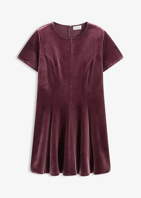 Minikleid aus softem Samt in rot von vorne - bonprix