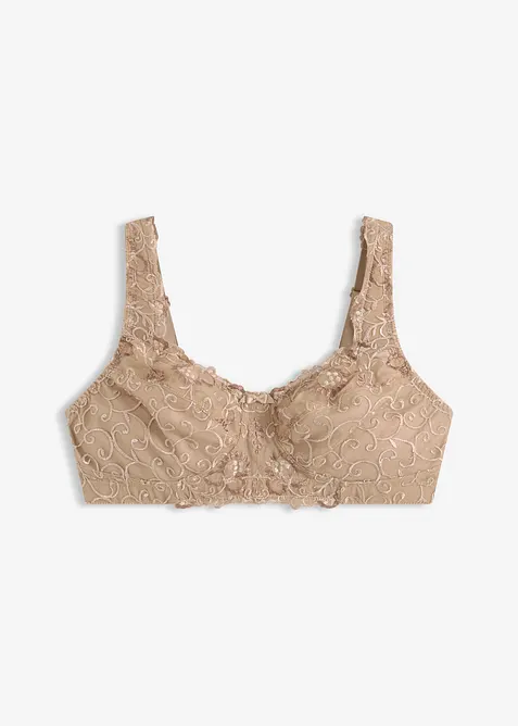 Entlastungs-BH ohne Bügel mit gepolsterten Trägern in beige von vorne - bonprix
