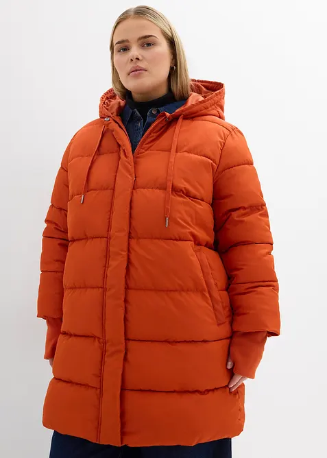 wasserabweisender Funktions- Steppmantel in orange von vorne (Totalaufnahme) - bonprix