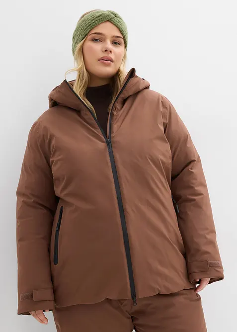 Skijacke, mit Schneefang in braun von vorne (im Anschnitt) - bonprix