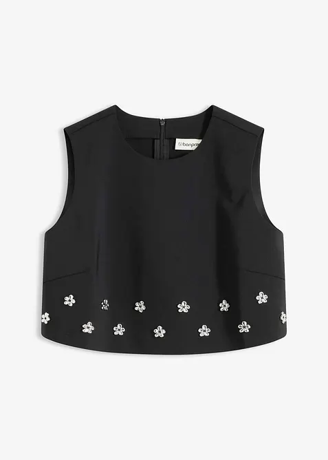 Bluse aus Baumwolle in schwarz von vorne - bonprix