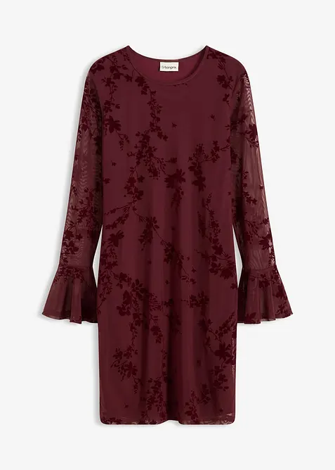 Figurbetontes Minikleid mit Mesh in rot von vorne - bonprix