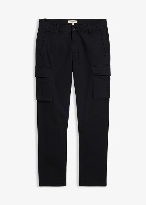 Regular Fit Stretch-Hose, Straight in schwarz von vorne - bonprix