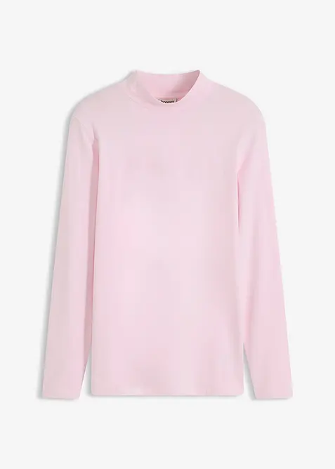Figurbetontes Langarmshirt in rosa von vorne - bonprix