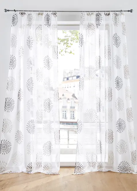 Transparente Gardine aus feinem Voile, auch in extra lang (1er Pack) in braun - bonprix