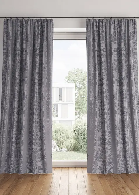 Abdunkelnder Vorhang aus gewebtem Jacquard, in vielen Größen (1er Pack) in grau - bonprix