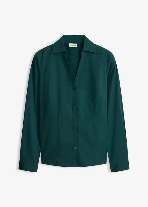 Stretch-Bluse in grün von vorne - bonprix