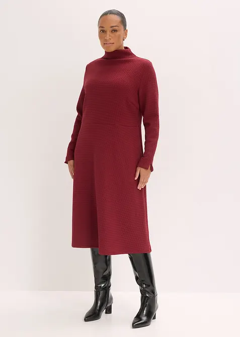 Ausgestelltes Midikleid in rot von vorne (Totalaufnahme) - bonprix