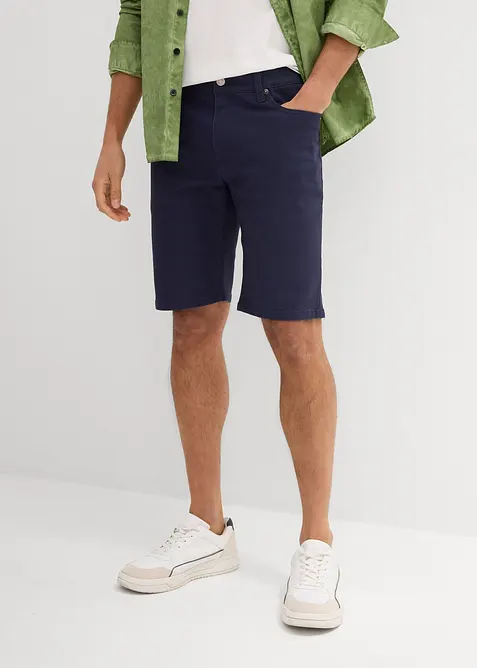 Stretch-Bermuda in Regular-Fit (2er Pack) in blau von vorne - bonprix