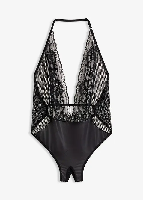 Stringbody ouvert in schwarz von vorne - bonprix
