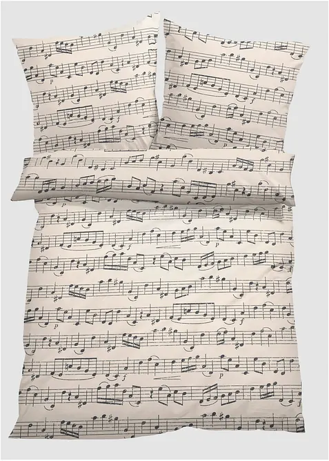 Linon-Bettwäsche in beige von vorne - bonprix