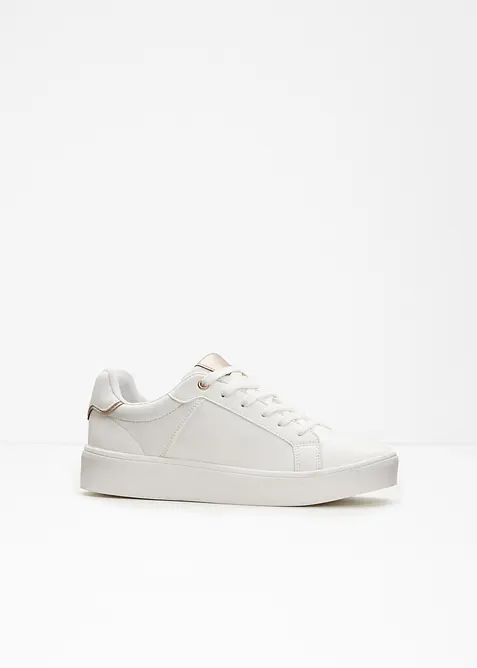Sneaker mit gepolsterter Innensohle in weiß - bonprix