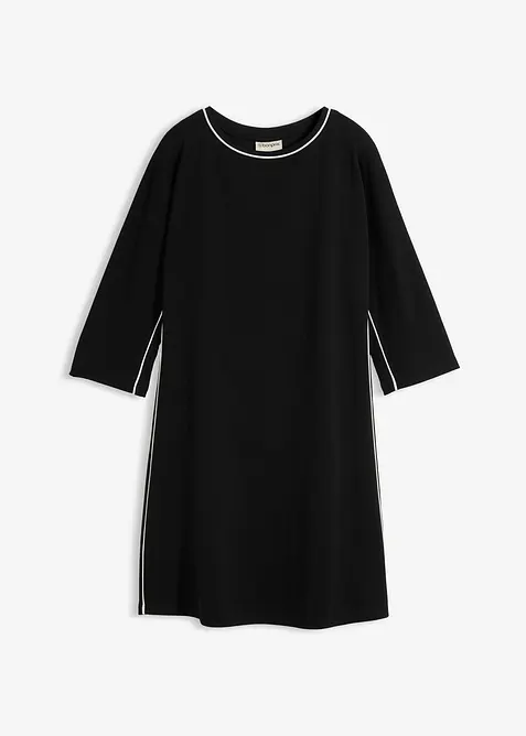 Shirtkleid aus schwerer Bio-Baumwolle in schwarz von vorne - bonprix