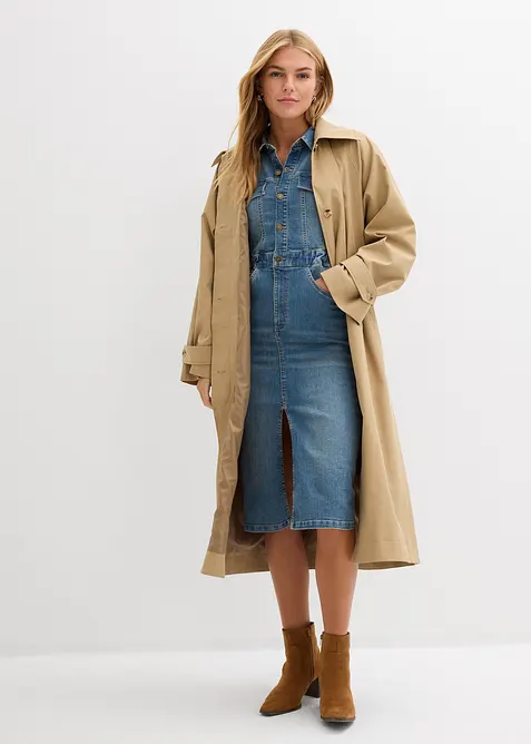 Jeanskleid mit Bio-Baumwolle in blau im Look von vorne (Totalaufnahme) - bonprix