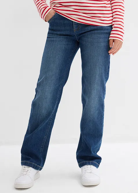 Straight-Jeans Mid Waist in blau von vorne - bonprix