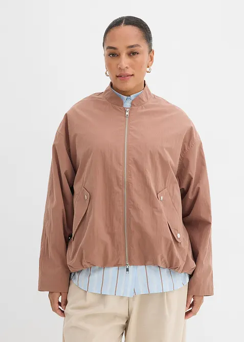Blouson in Loose Fit in braun von vorne (im Anschnitt) - bonprix
