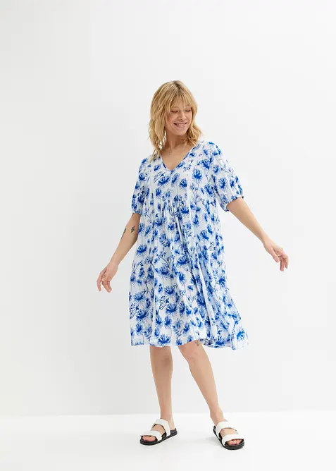 Minikleid aus Viskose in weiß im Look von vorne (Totalaufnahme) - bonprix