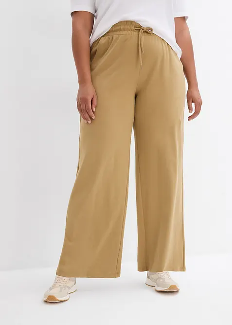 Jersey-Hose aus Interlock in braun von vorne - bonprix