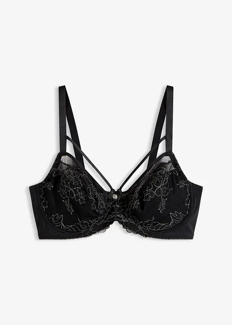 Minimizer-BH mit zarter Spitze in schwarz von vorne - bonprix