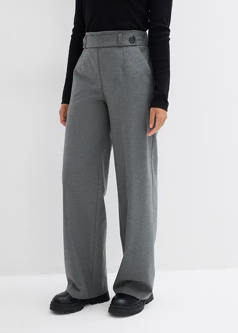 Hose mit hohem Bund in grau von vorne - bonprix
