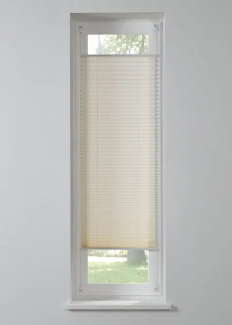Plissee Uni in schmalen Breiten in beige - bonprix