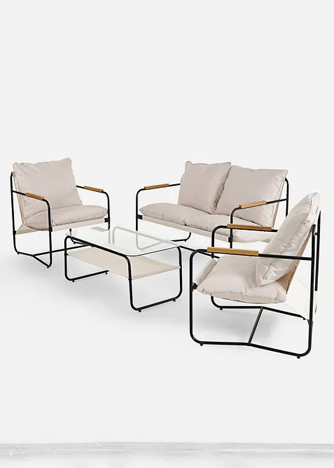 Gartenmöbel Set (4-tlg. Set) in schwarz - bonprix