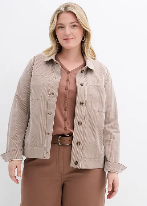 Übergangsjacke in braun von vorne (im Anschnitt) - bonprix