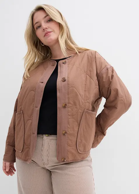 Steppjacke in braun von vorne (im Anschnitt) - bonprix