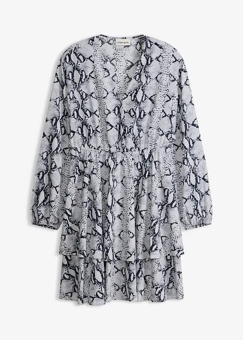 bedrucktes Kleid in schwarz von vorne - bonprix