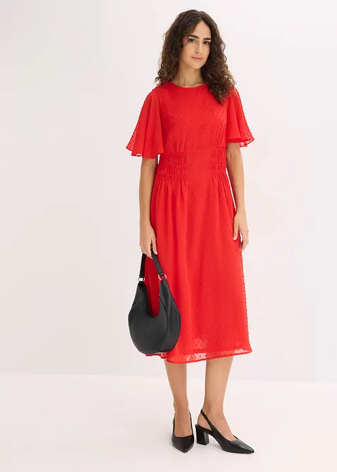 Midikleid in rot im Look von vorne (Totalaufnahme) - bonprix