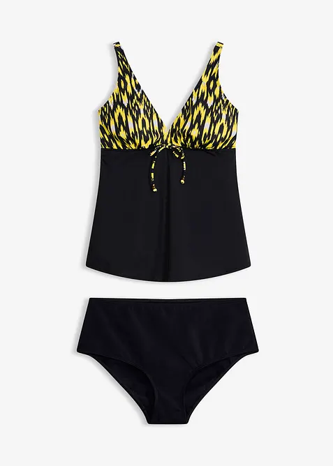 Tankini mit breiten Trägern (2-tlg.Set) in schwarz von vorne - bonprix