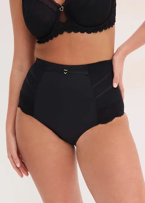 Medium Shape Slip mit Spitze in schwarz von vorne - bonprix