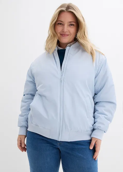 leicht wattierter Blouson in blau von vorne (im Anschnitt) - bonprix