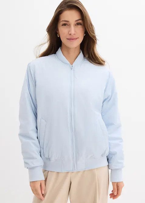 leicht wattierter Blouson in blau von vorne (im Anschnitt) - bonprix