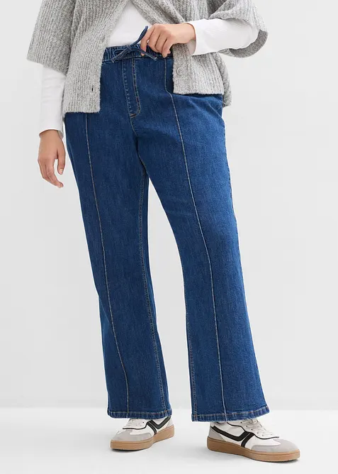Bootcut-Jeans Mid Waist, Bequembund in blau von vorne - bonprix