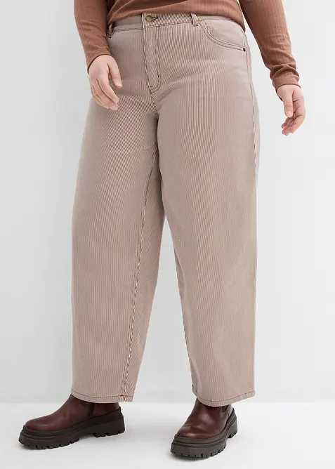 Ballon Fit-Hose mit Streifen in braun von vorne - bonprix