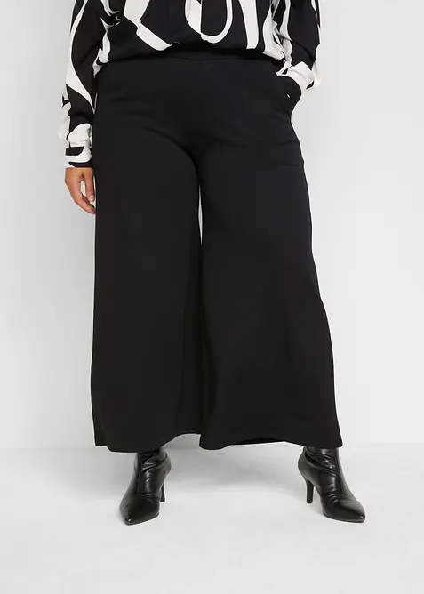 Culotte aus Viskose-Mix in schwarz von vorne - bonprix