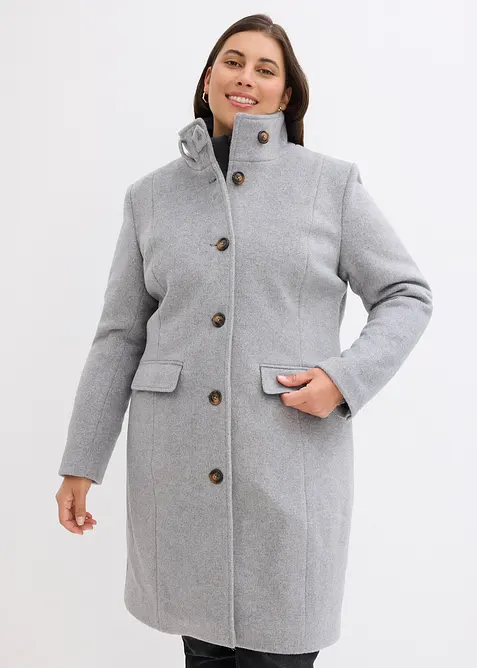 Wintermantel, 2in1 Optik in grau von vorne (Totalaufnahme) - bonprix