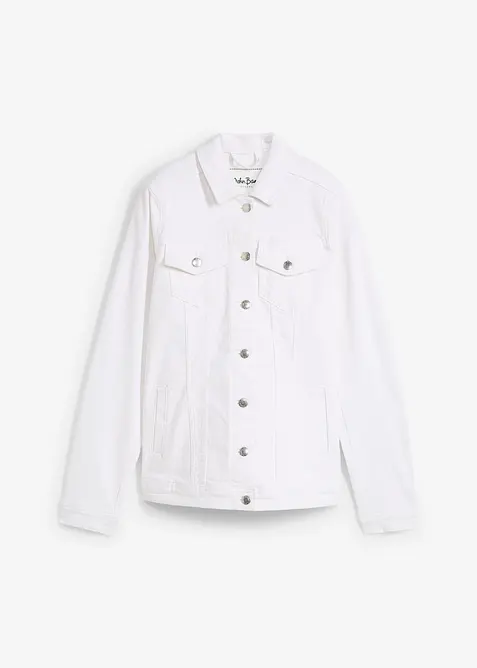 Jeansjacke in weiß von vorne - bonprix