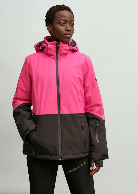 wasserdichte Ski Funktions-Jacke in pink von vorne (im Anschnitt) - bonprix