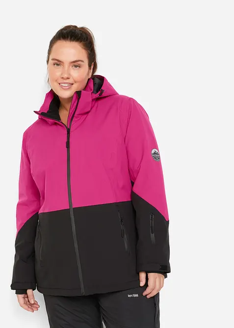 wasserdichte Ski Funktions-Jacke in pink von vorne (im Anschnitt) - bonprix