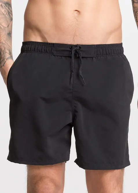 Badeshorts mit seitlichen Taschen in schwarz von vorne - bonprix