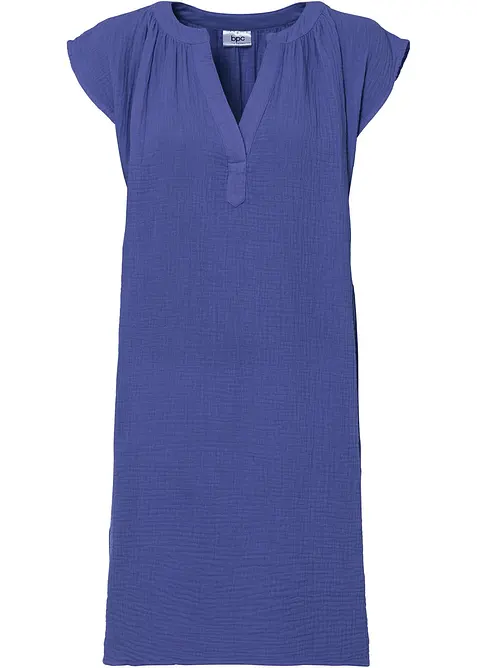 Minikleid aus reiner Baumwolle in lila von vorne - bonprix
