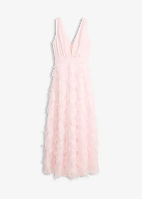 Abendkleid mit Wimpern-Detail in rosa von vorne - bonprix
