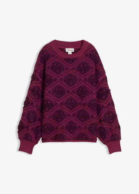 Boxy-Strickpullover in lila von vorne - bonprix