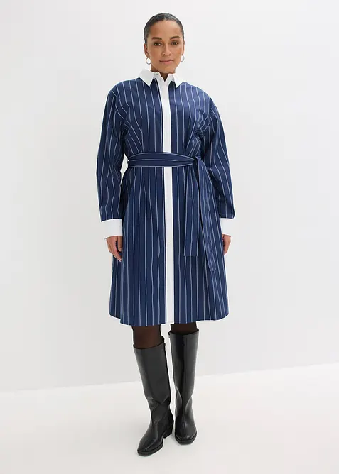 Blusenkleid in blau von vorne (Totalaufnahme) - bonprix