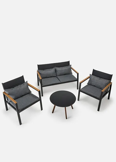 Gartenmöbel Set (4-tlg. Set) in grau - bonprix