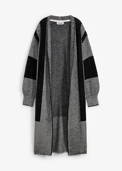 Strickmantel in schwarz von vorne - bonprix